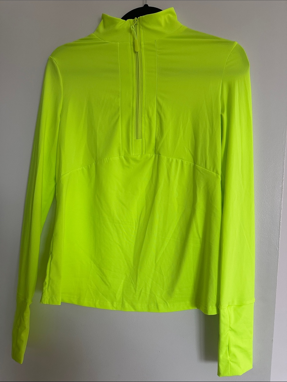 Neon Yellow Long Sleeve Half-Zip Top